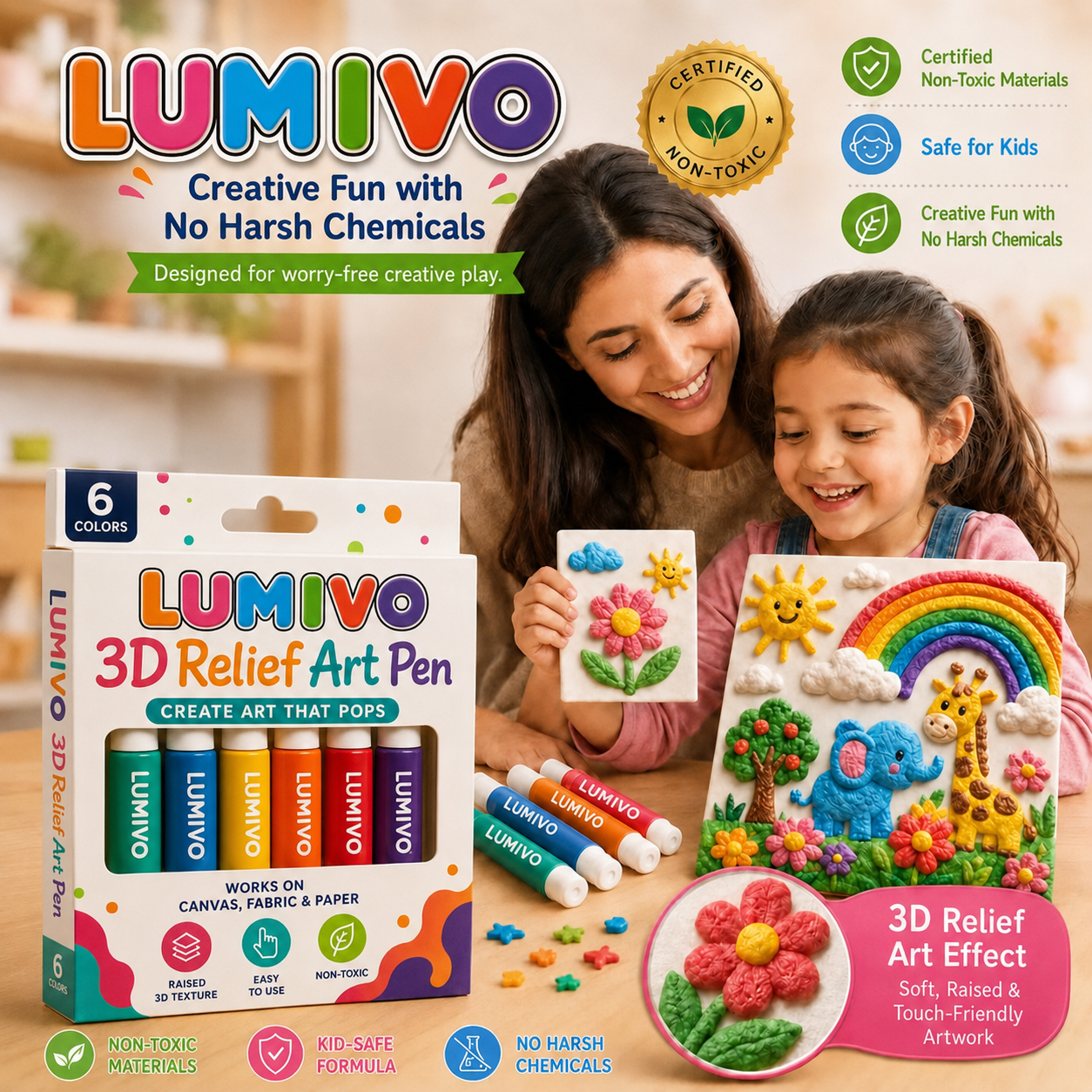 Save 50% by ordering today丨LUMIVO® 3D Relief Art Pen – Turn Flat Drawings Into Touchable 3D Art