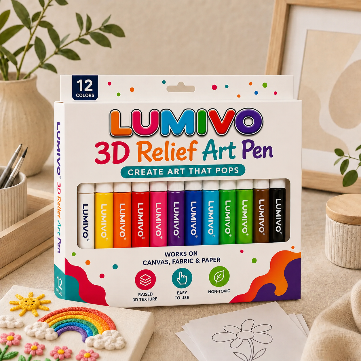 Save 50% by ordering today丨LUMIVO® 3D Relief Art Pen – Turn Flat Drawings Into Touchable 3D Art