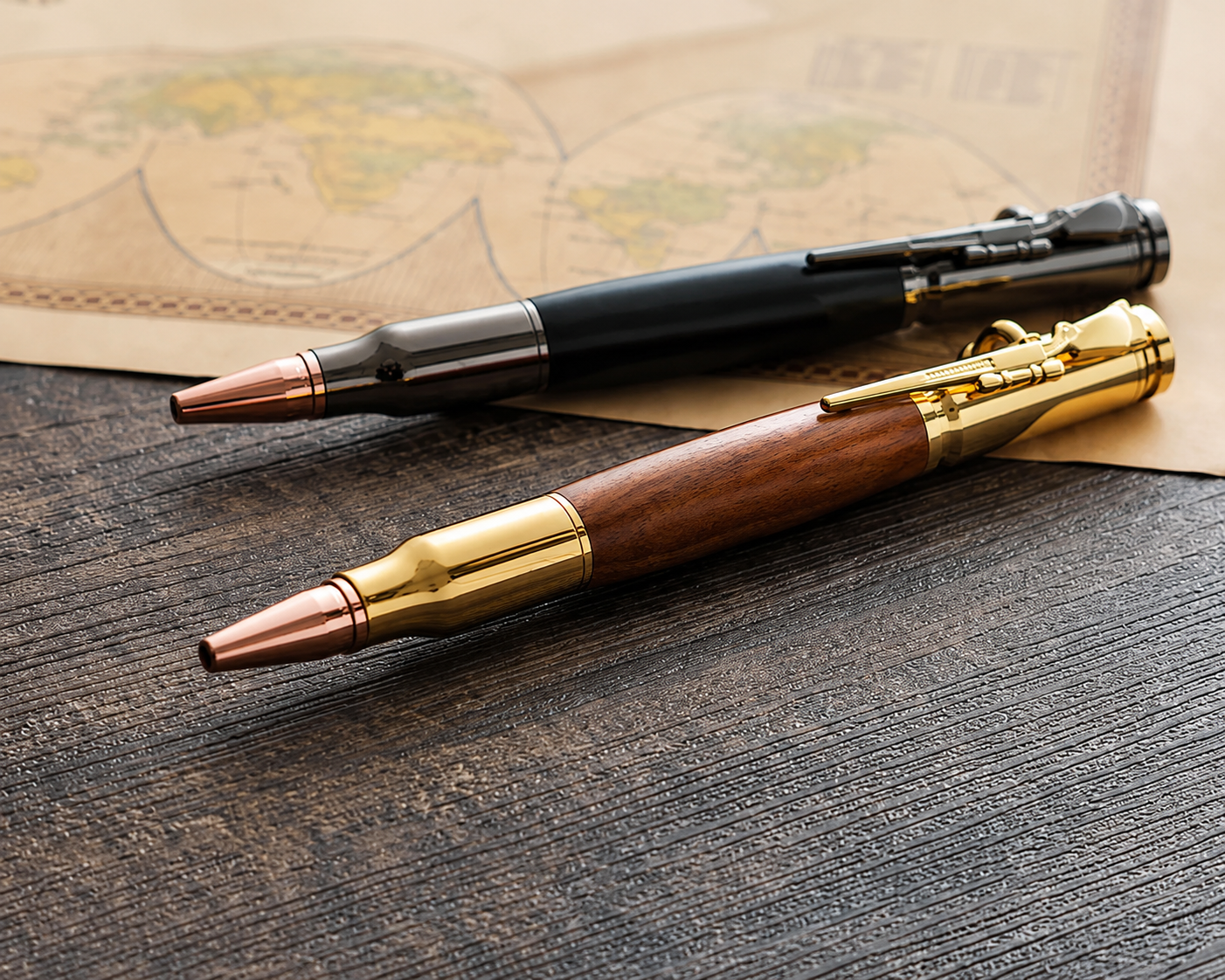 🖊Handcrafted by Jake Wilson🖊 Bolt Action Wooden Bullet PenTM | Crafted From Real Wood & Bullet Casing
