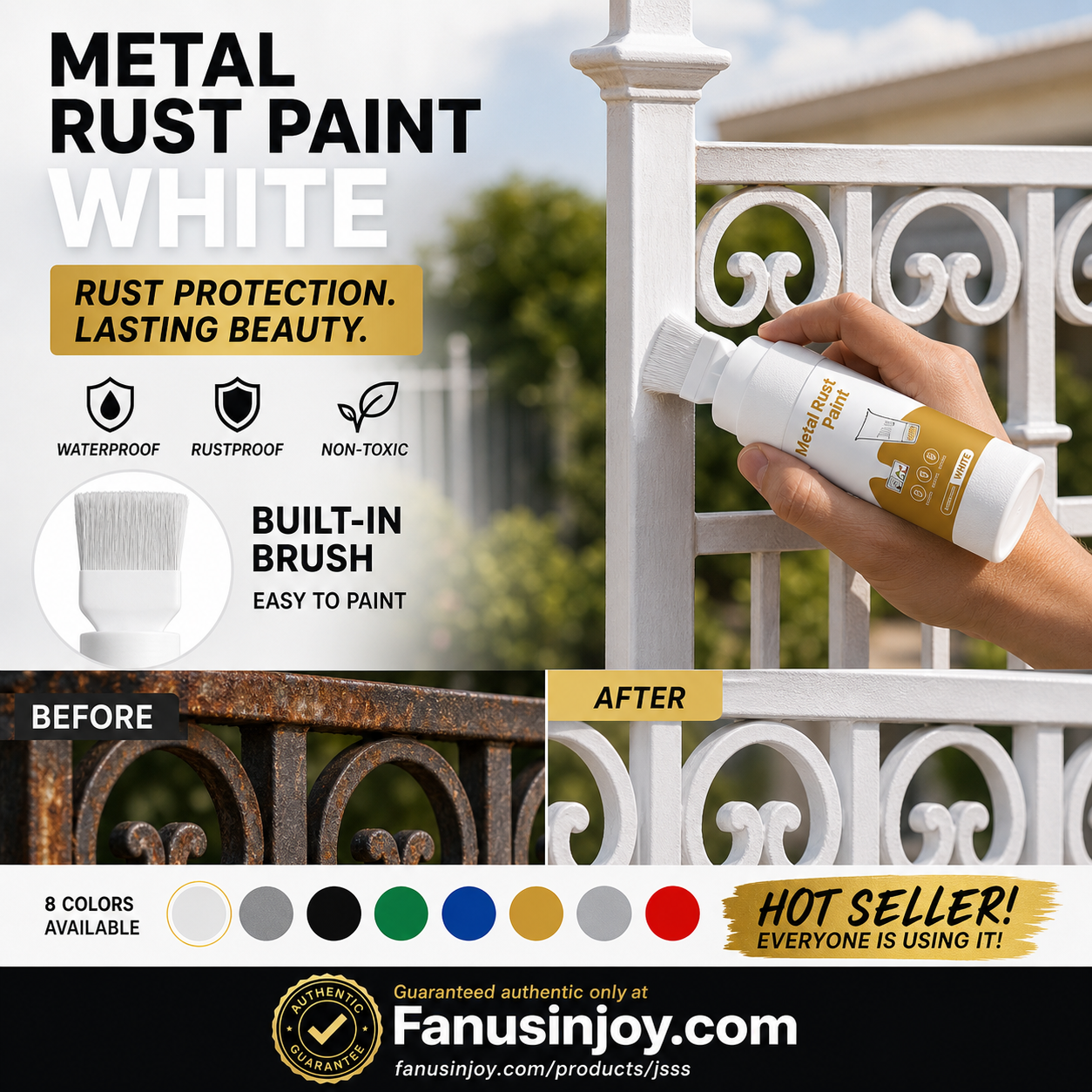 ✨New Arrival-🔥Limited Time 50% OFF! 🖌️Refresh paint surfaces in one simple spray!✨🏠Water-Based Metallic Silver Paint with Built-in Brush💥👍