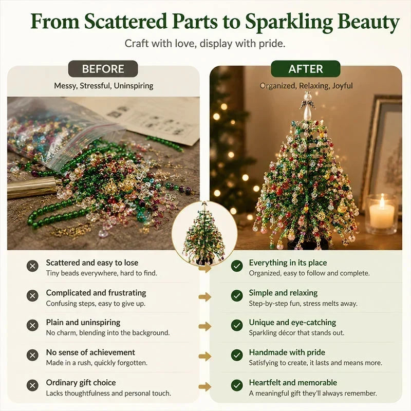 🎄✨ DIY Christmas tree bead kit – 🎅 Create your own sparkling Christmas decoration