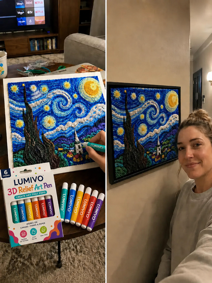 Save 50% by ordering today丨LUMIVO® 3D Relief Art Pen – Turn Flat Drawings Into Touchable 3D Art