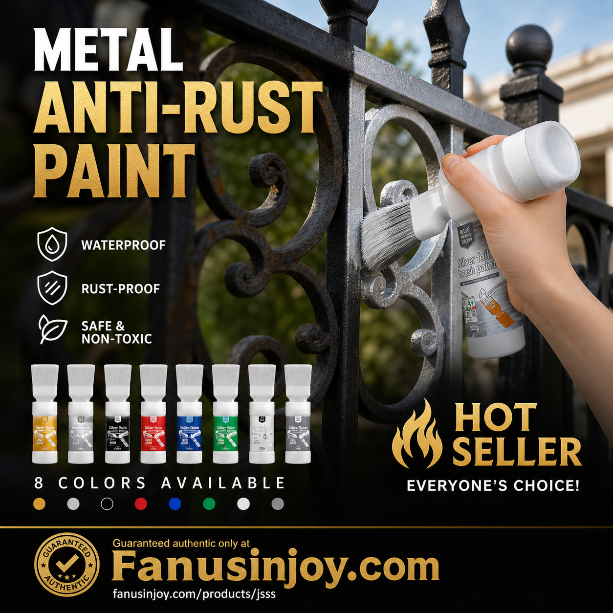 ✨New Arrival-🔥Limited Time 50% OFF! 🖌️Refresh paint surfaces in one simple spray!✨🏠Water-Based Metallic Silver Paint with Built-in Brush💥👍